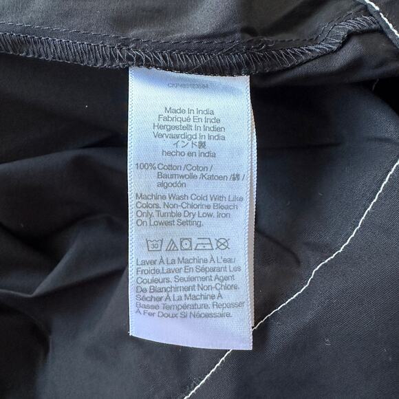 madewell black puff-sleeve drop-waist midi dress women's nq890 size 8 - Picture 5 of 5